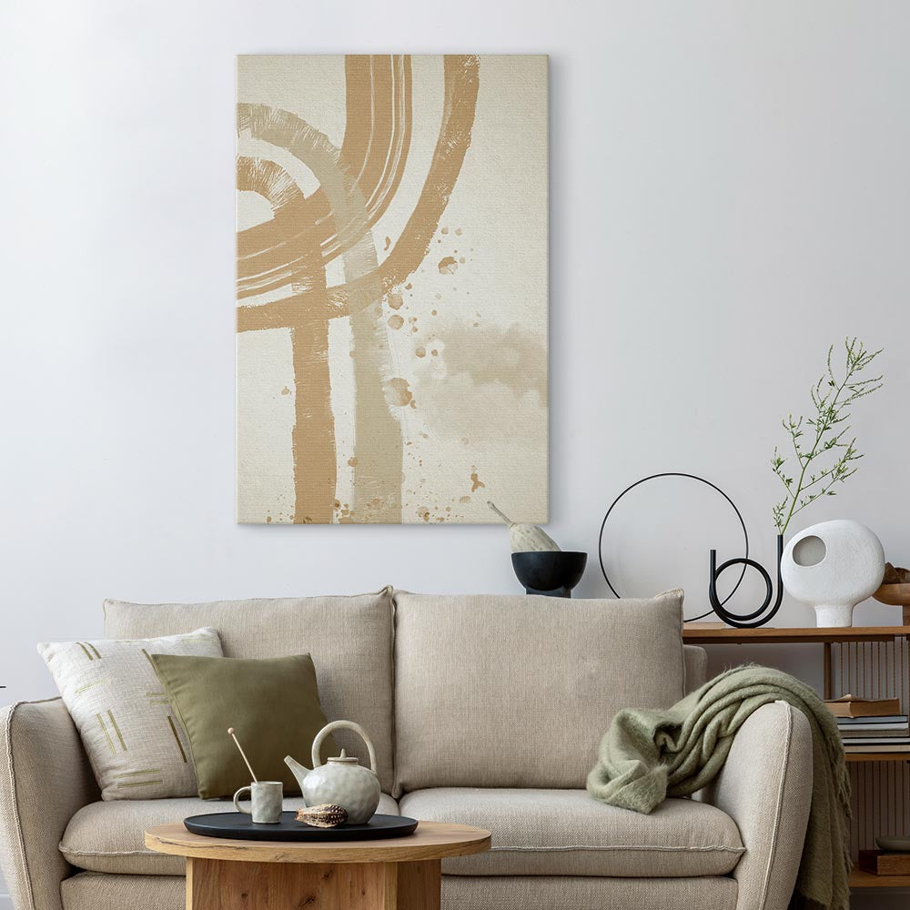 Beige Minimalist Abstract Vertical Canvas Print