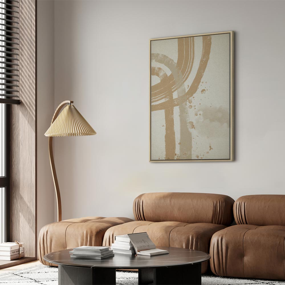 Beige Minimalist Abstract Vertical Canvas Print