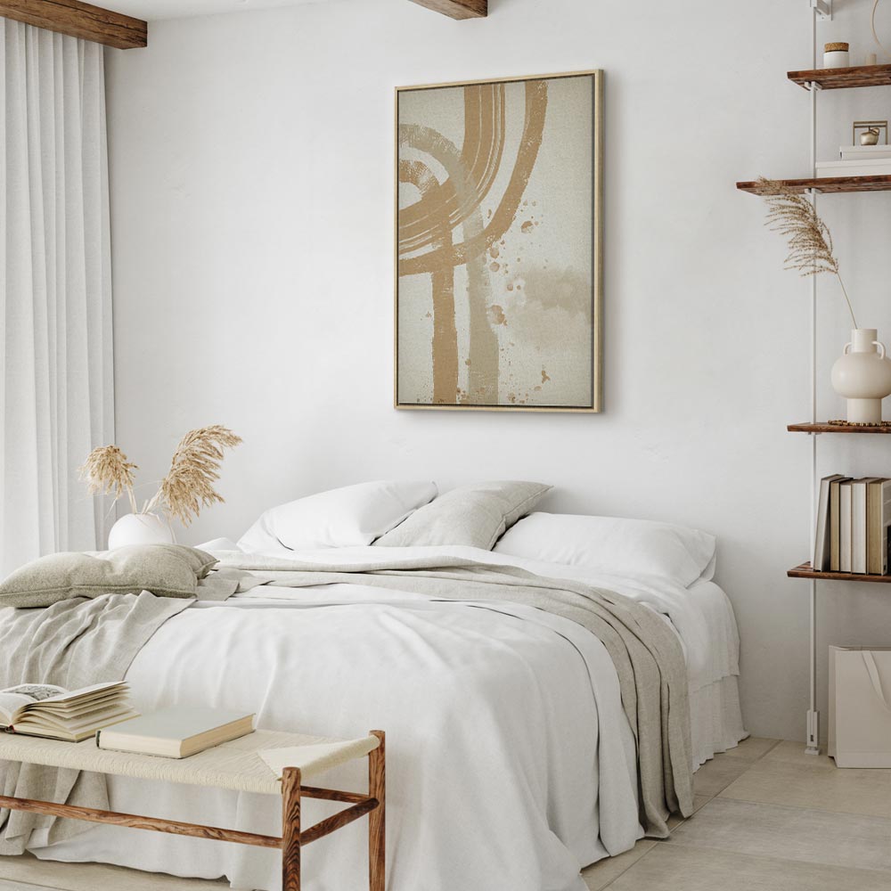 Beige Minimalist Abstract Vertical Canvas Print