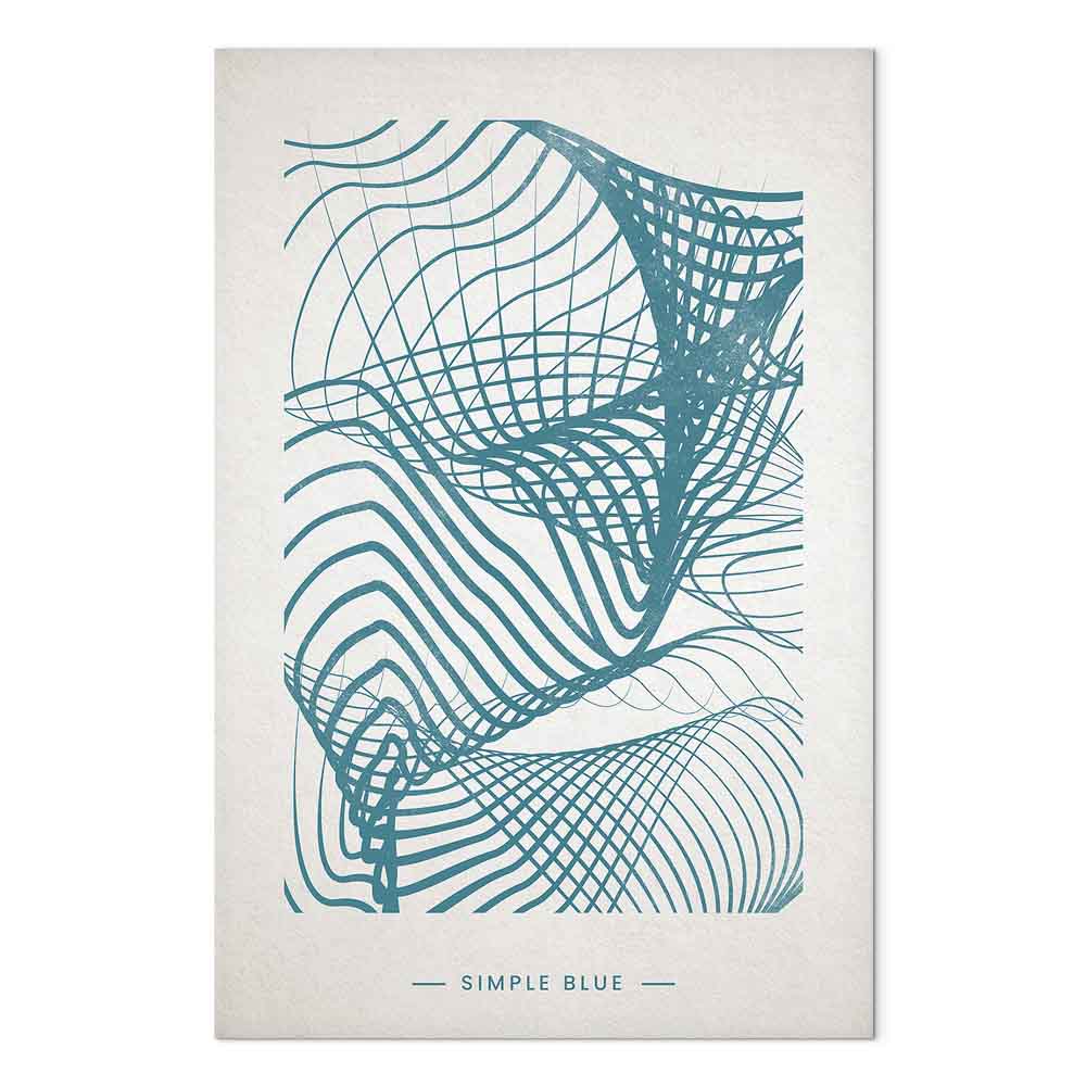 Simple Blue Abstract Vertical Canvas Print