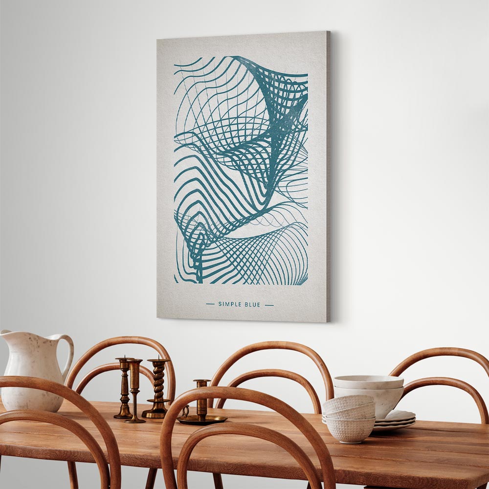 Simple Blue Abstract Vertical Canvas Print