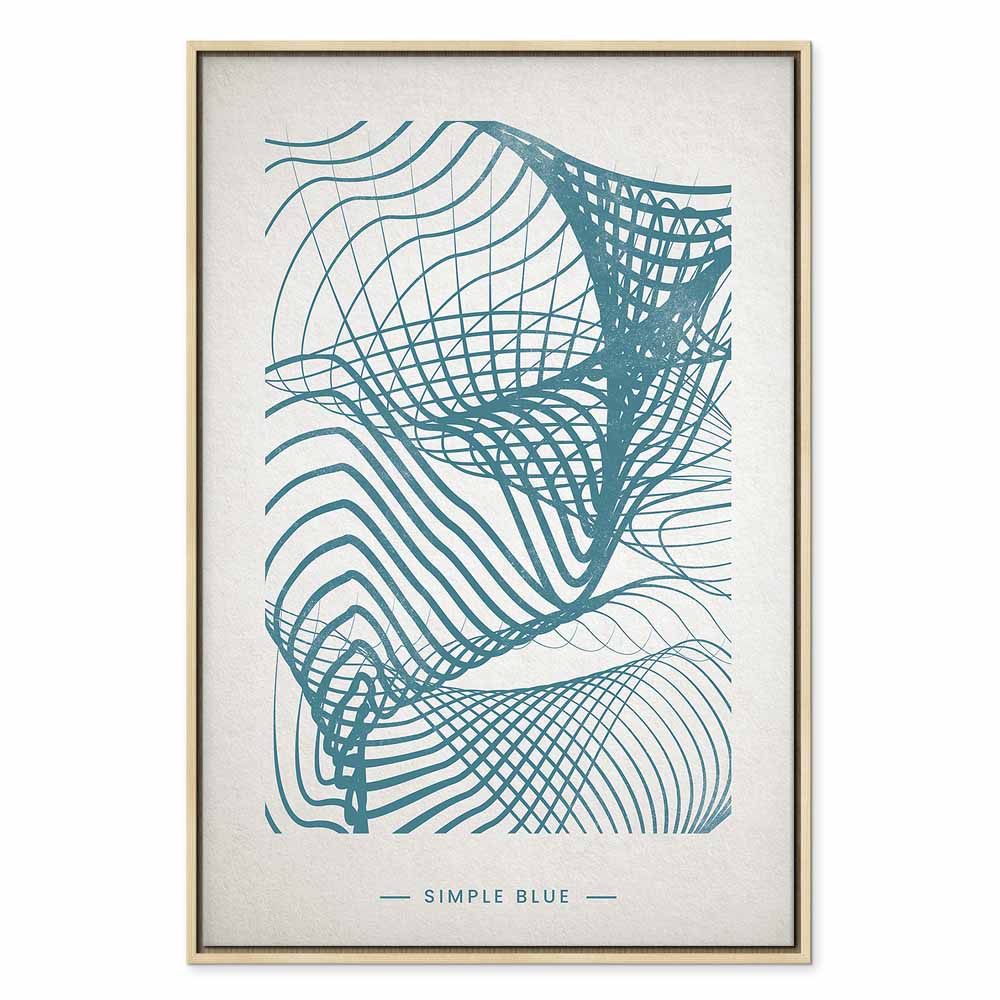 Simple Blue Abstract Vertical Canvas Print