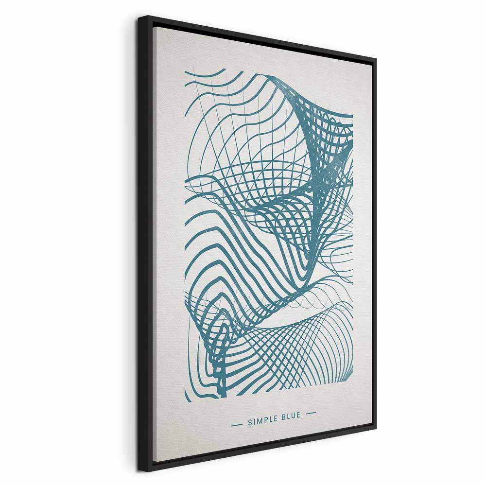 Simple Blue Abstract Vertical Canvas Print