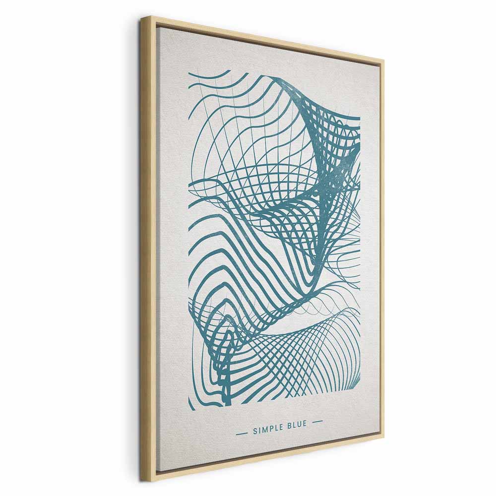 Simple Blue Abstract Vertical Canvas Print