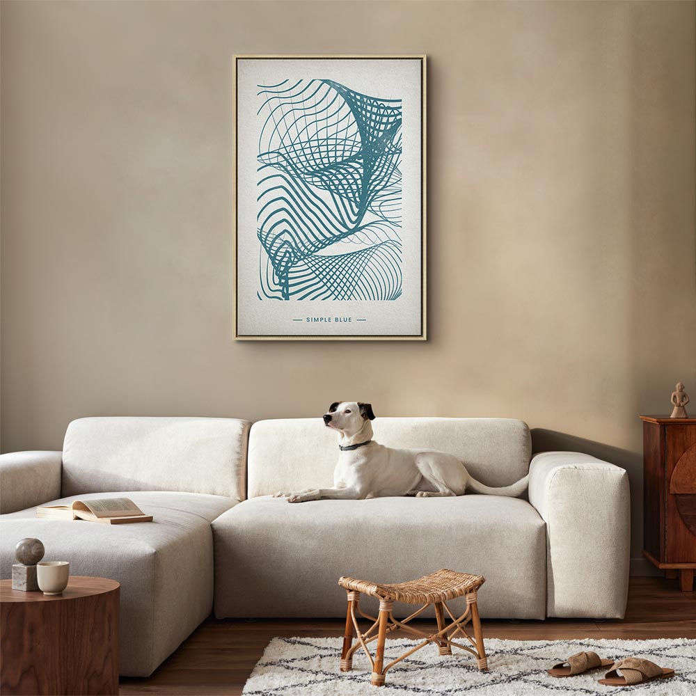 Simple Blue Abstract Vertical Canvas Print