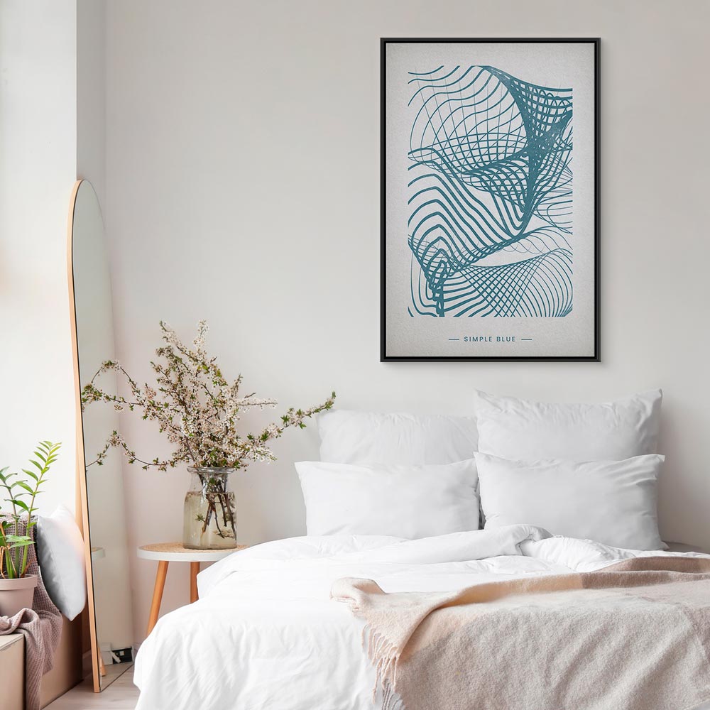 Simple Blue Abstract Vertical Canvas Print