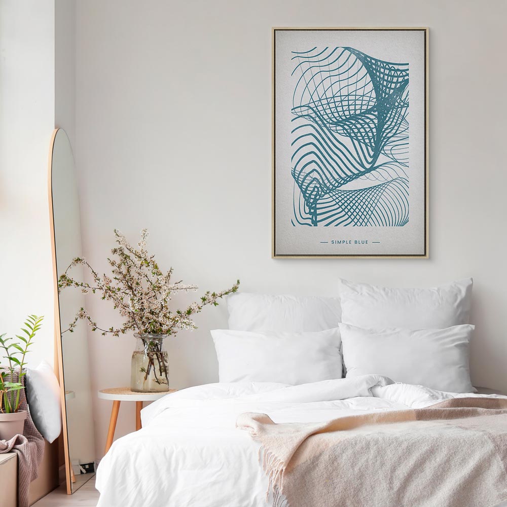 Simple Blue Abstract Vertical Canvas Print