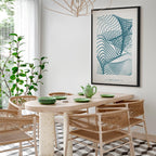 Simple Blue Abstract Vertical Canvas Print