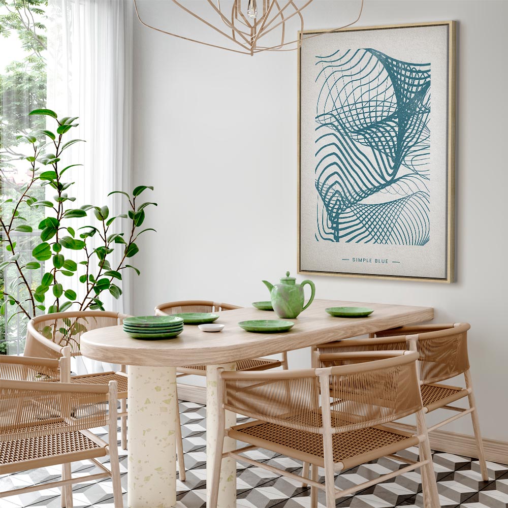 Simple Blue Abstract Vertical Canvas Print