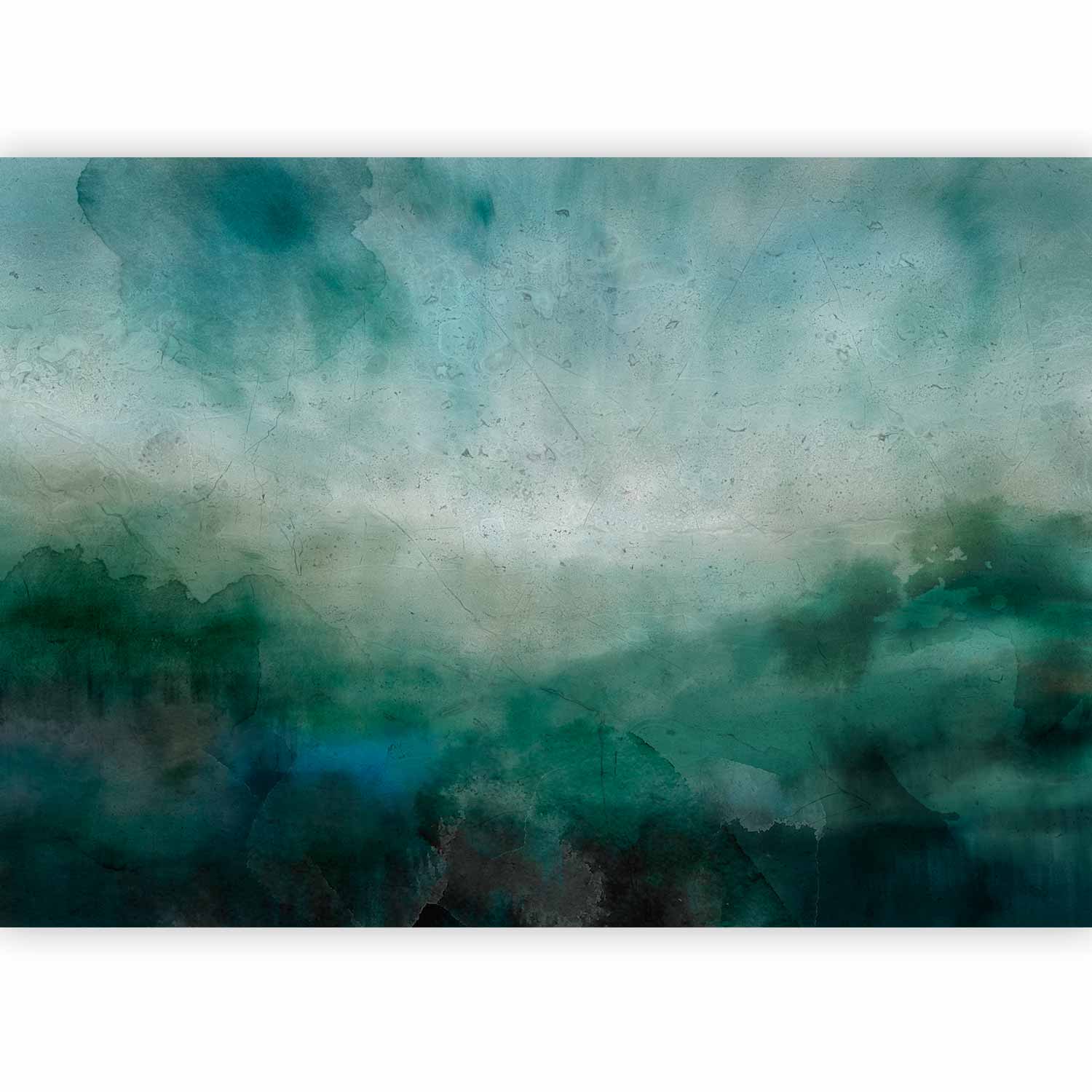 Malachite Watercolor Abstract Landscape Wall Mural