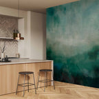 Malachite Watercolor Abstract Landscape Wall Mural