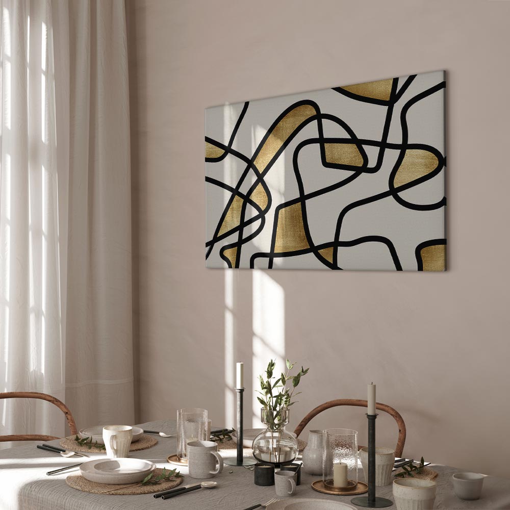 Golden Spiral Abstract Modern Canvas Print
