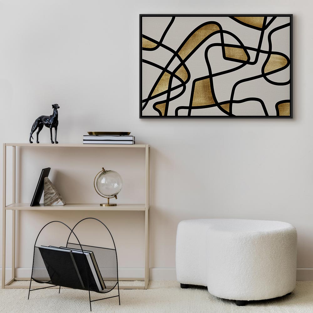 Golden Spiral Abstract Modern Canvas Print