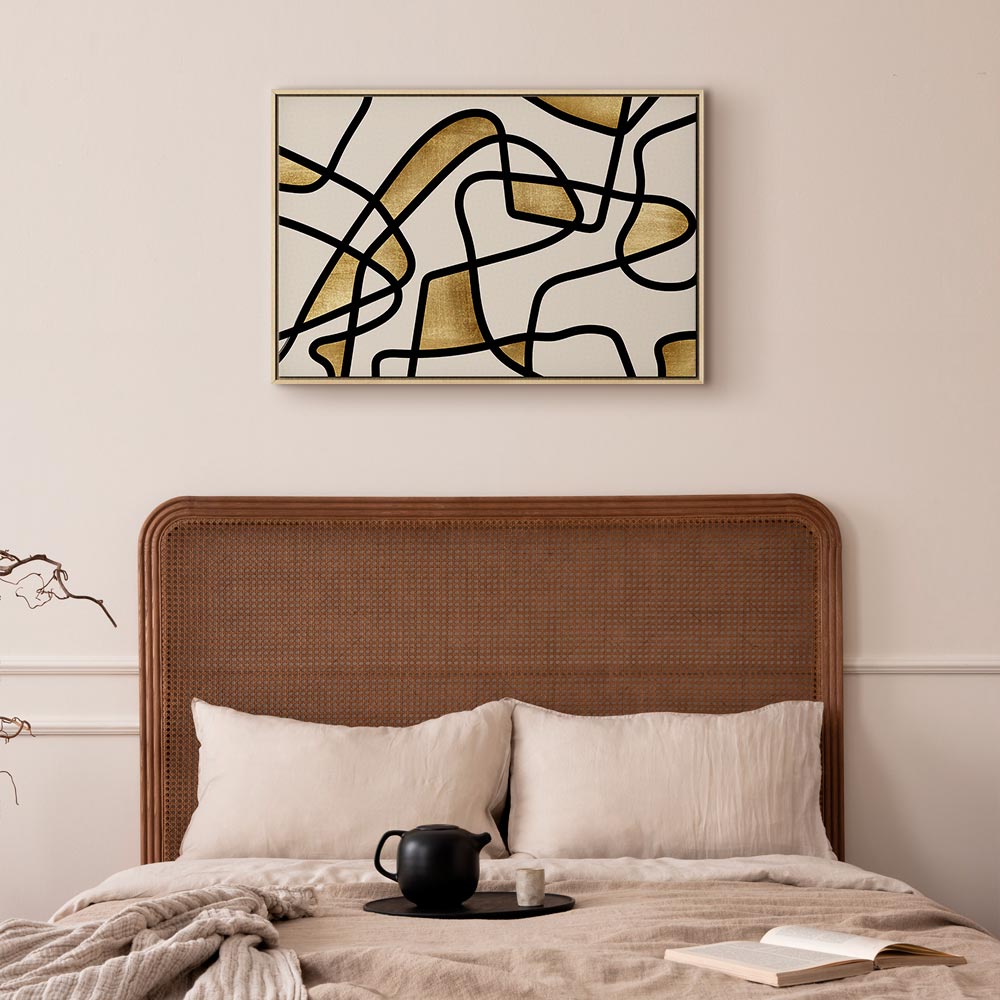 Golden Spiral Abstract Modern Canvas Print