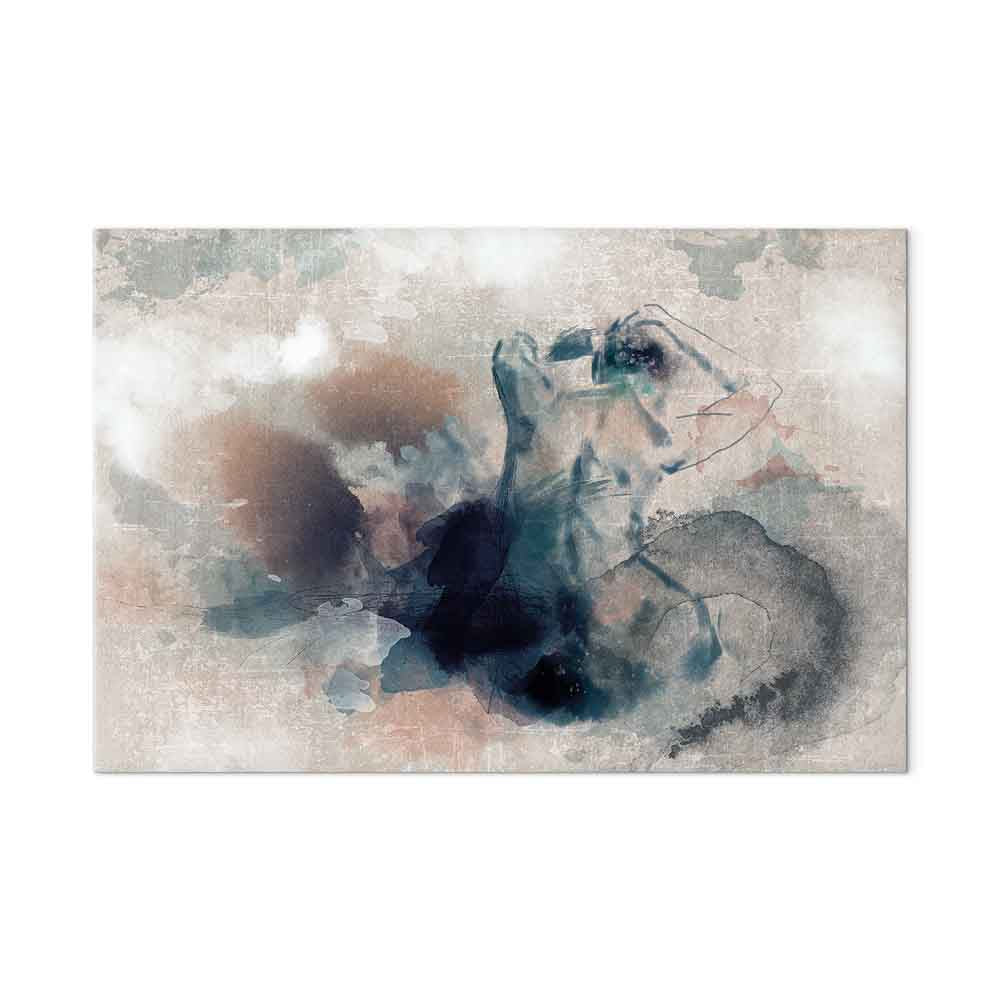 Blue Watercolour Abstract Texture Canvas Print
