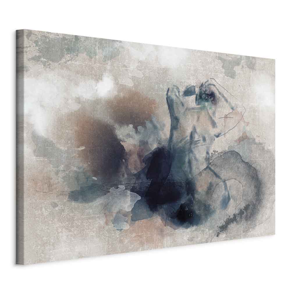 Blue Watercolour Abstract Texture Canvas Print