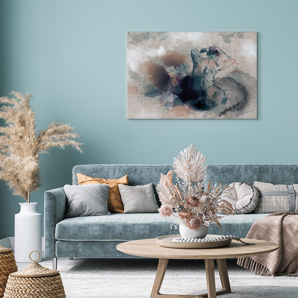 Blue Watercolour Abstract Texture Canvas Print