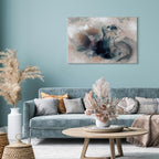Blue Watercolour Abstract Texture Canvas Print