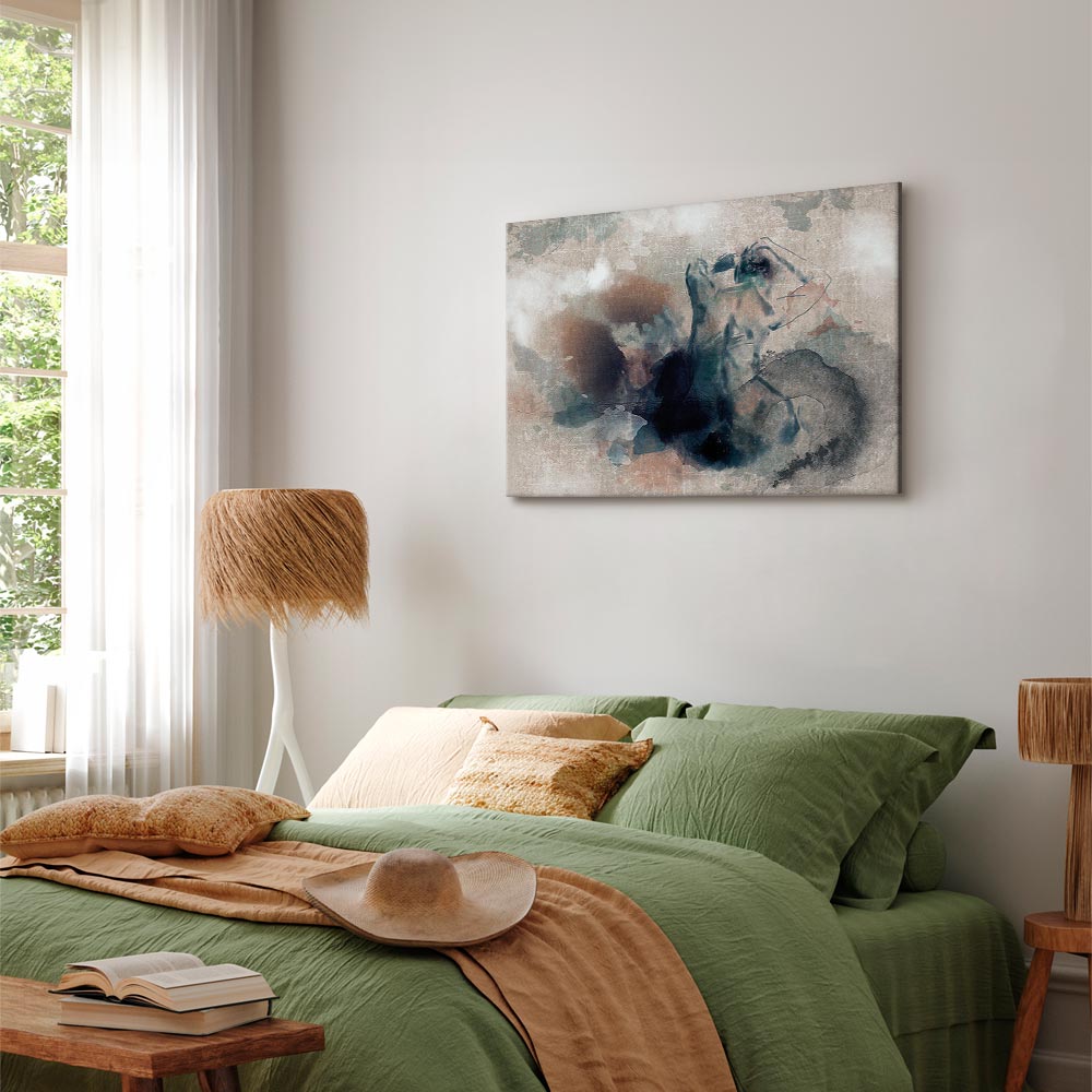 Blue Watercolour Abstract Texture Canvas Print