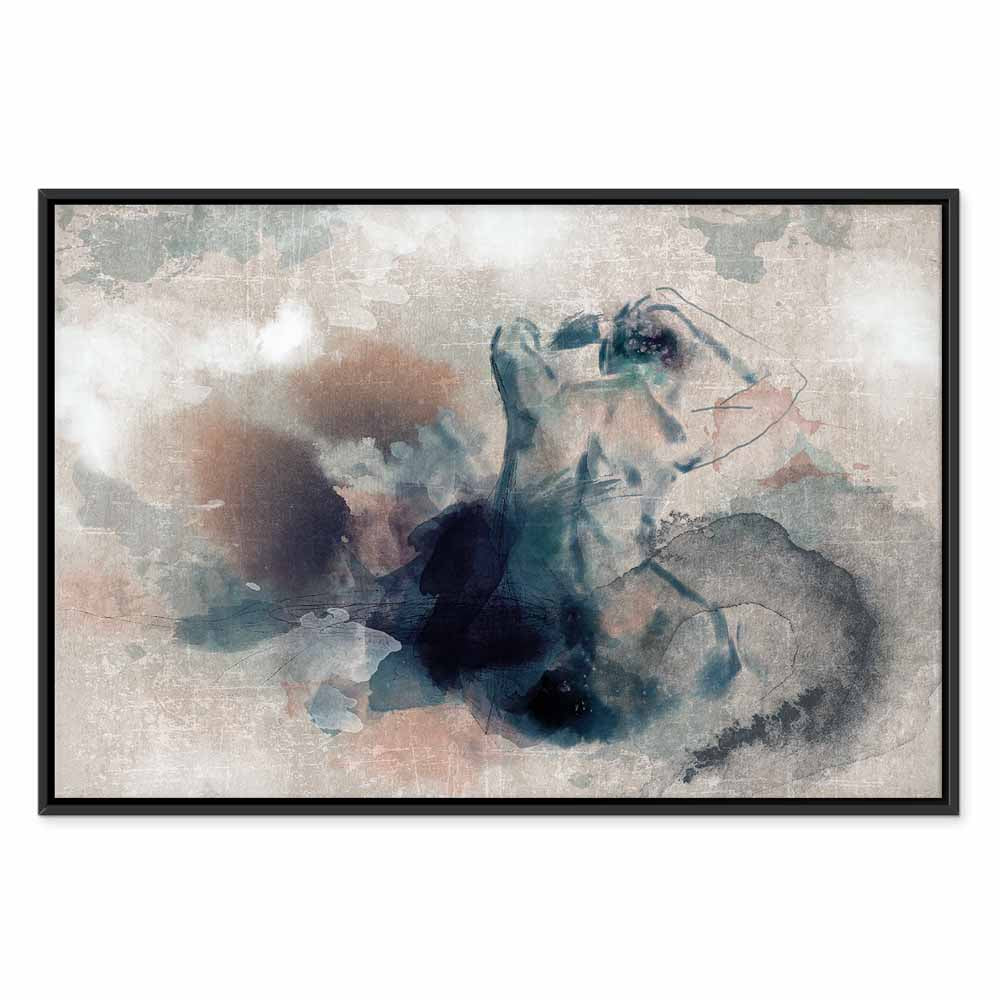 Blue Watercolour Abstract Texture Canvas Print