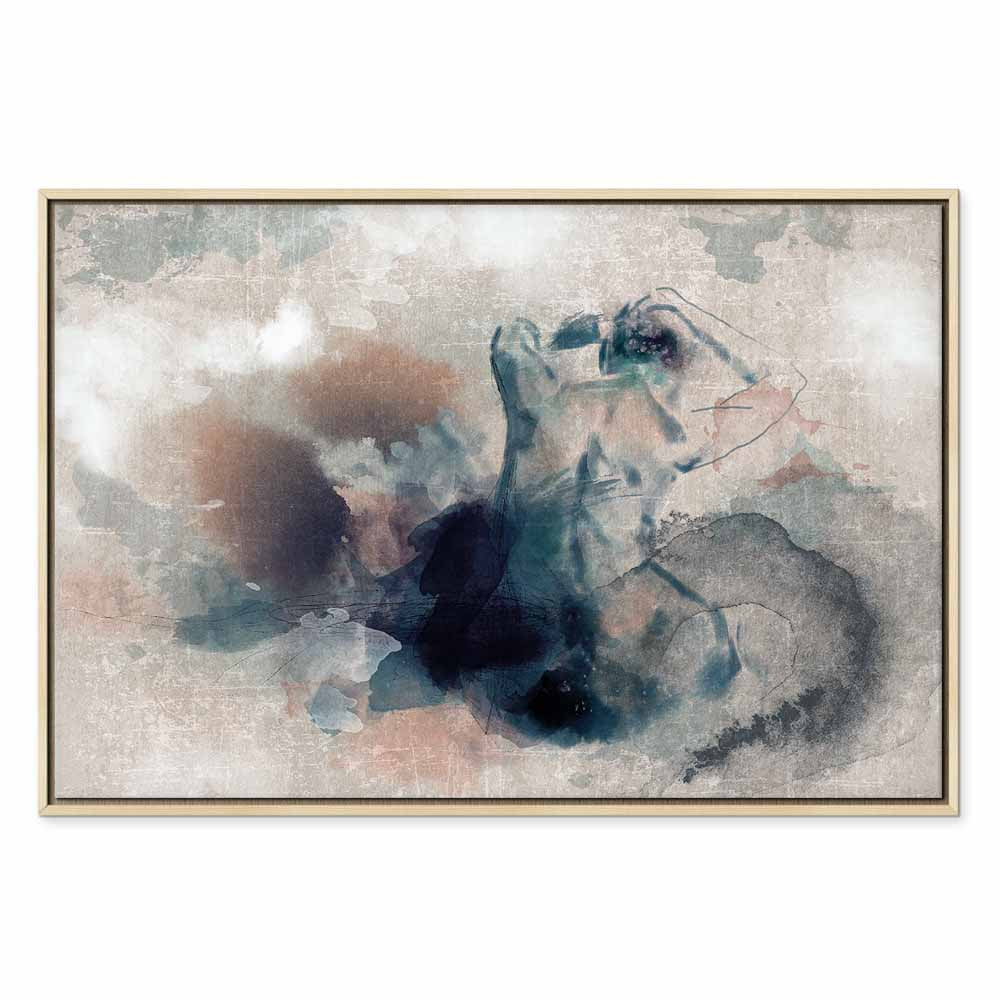 Blue Watercolour Abstract Texture Canvas Print