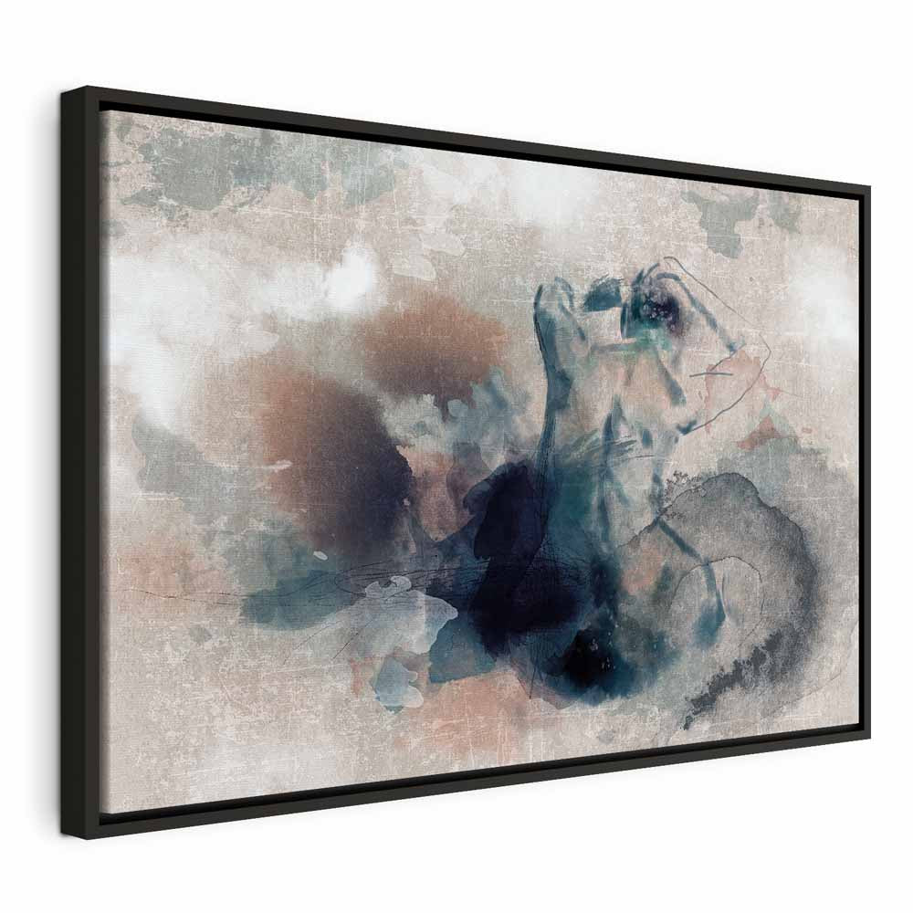 Blue Watercolour Abstract Texture Canvas Print