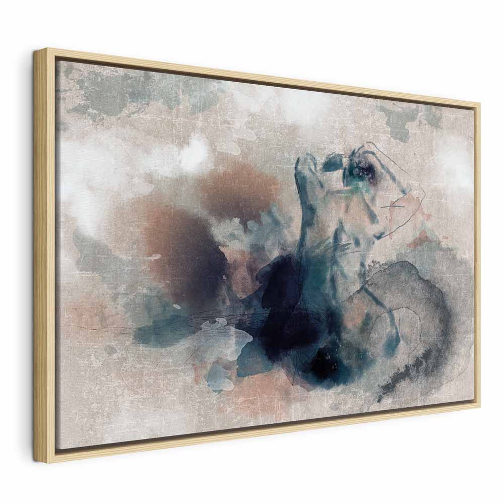Blue Watercolour Abstract Texture Canvas Print