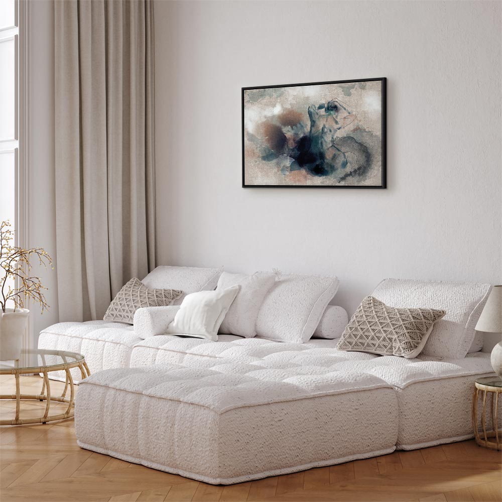 Blue Watercolour Abstract Texture Canvas Print