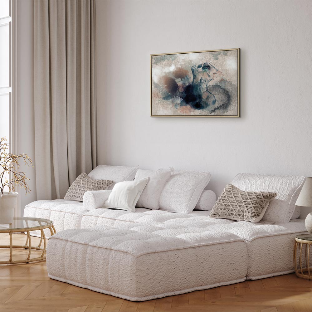 Blue Watercolour Abstract Texture Canvas Print