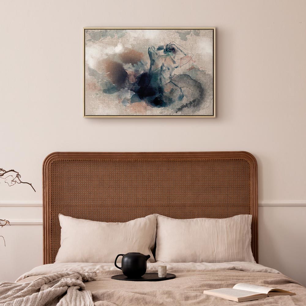 Blue Watercolour Abstract Texture Canvas Print