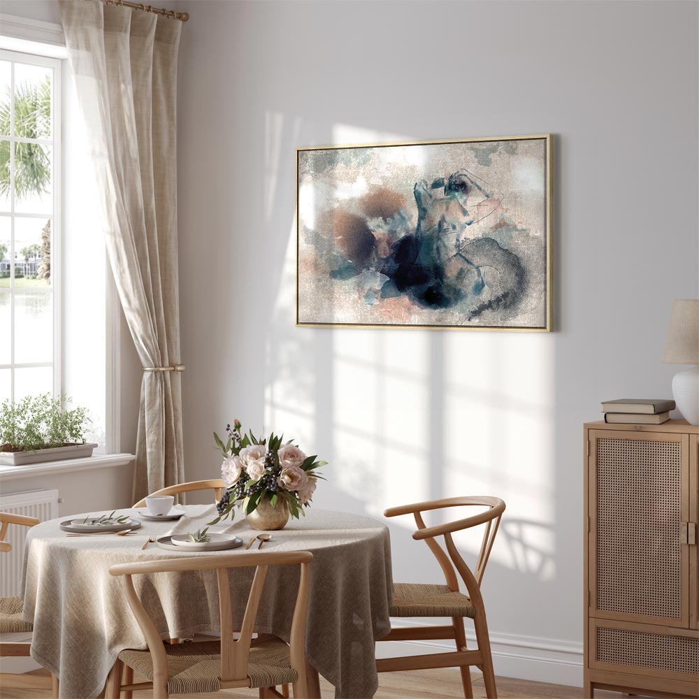 Blue Watercolour Abstract Texture Canvas Print