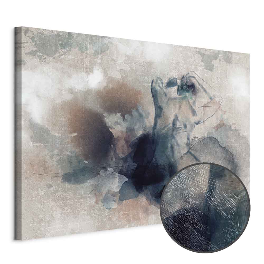 Blue Watercolour Abstract Texture Canvas Print