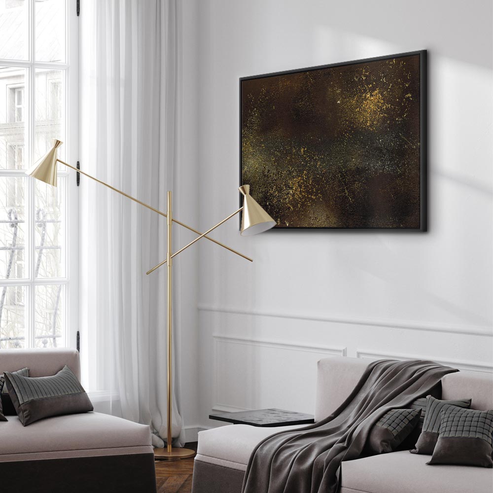 Golden Constellation Abstract Canvas Print