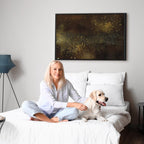 Golden Constellation Abstract Canvas Print