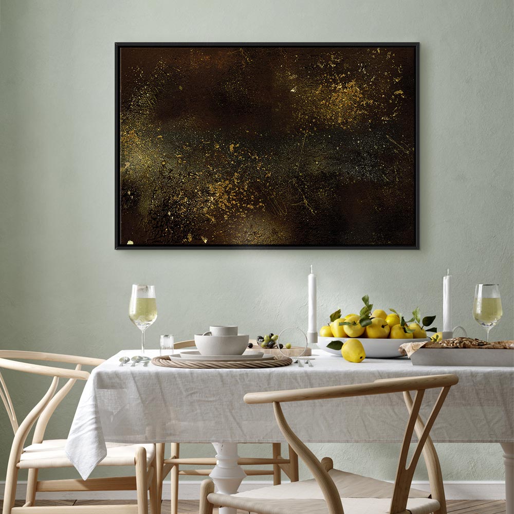 Golden Constellation Abstract Canvas Print