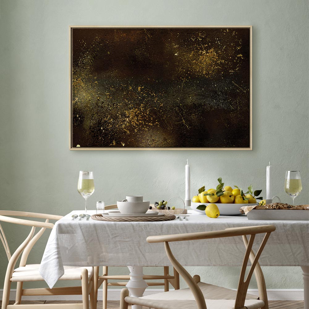 Golden Constellation Abstract Canvas Print