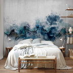 Abstract Blue Wave Minimalist Wall Mural