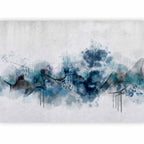 Abstract Wave Wall Mural with Blue Pattern