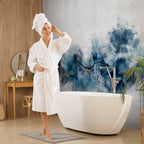 Abstract Blue Wave Minimalist Wall Mural