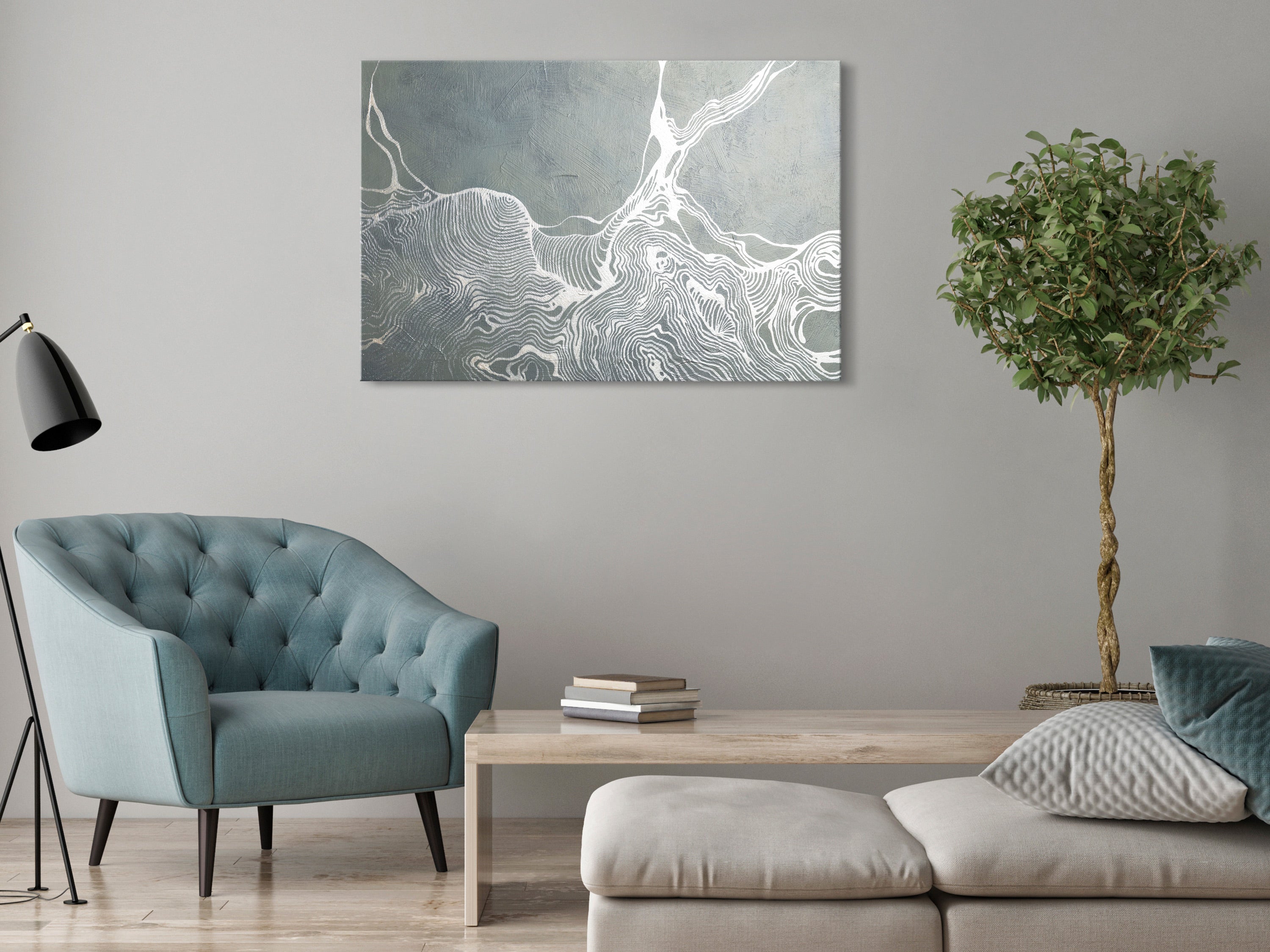 Canvas Print with Abstract Harmony of Lines