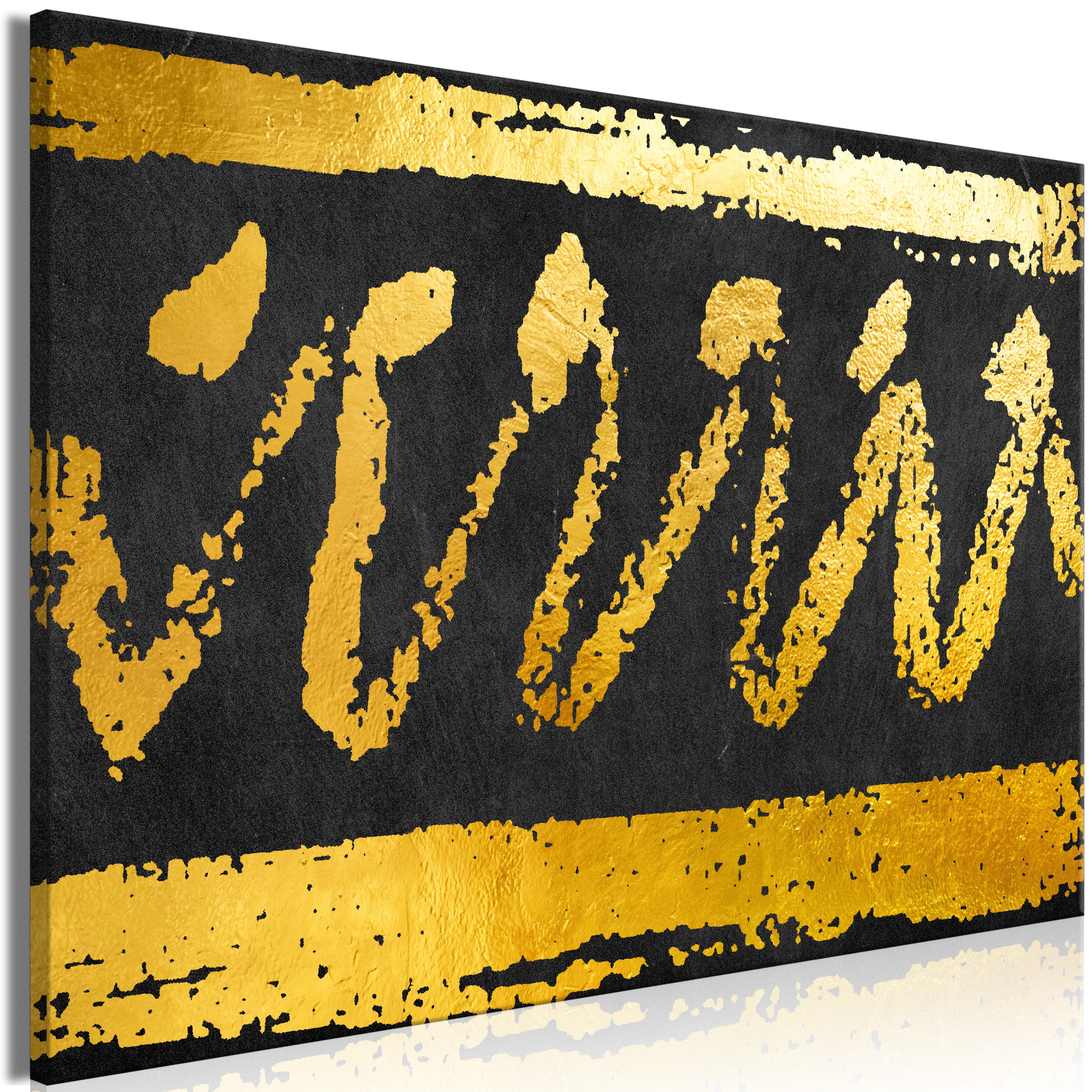 Canvas Print in Gold Reflective Abstract Style