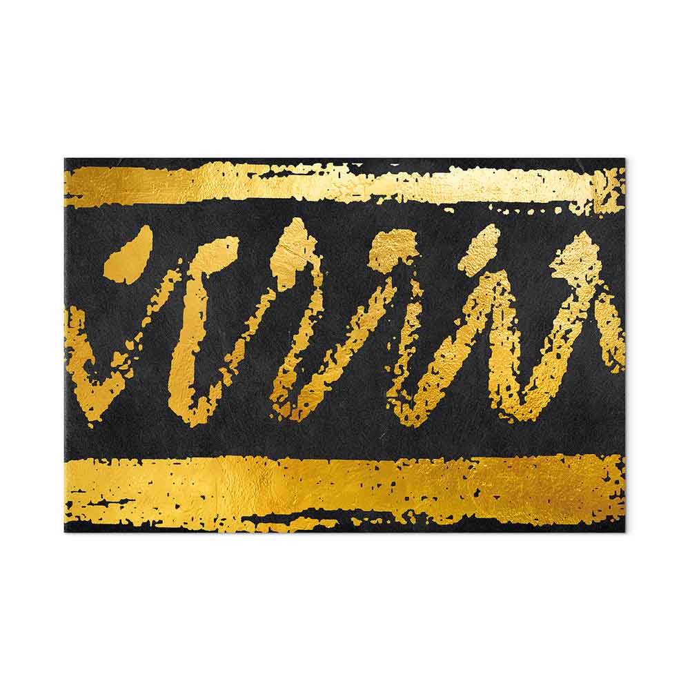 Abstract Gold Seal Wide Canvas Print