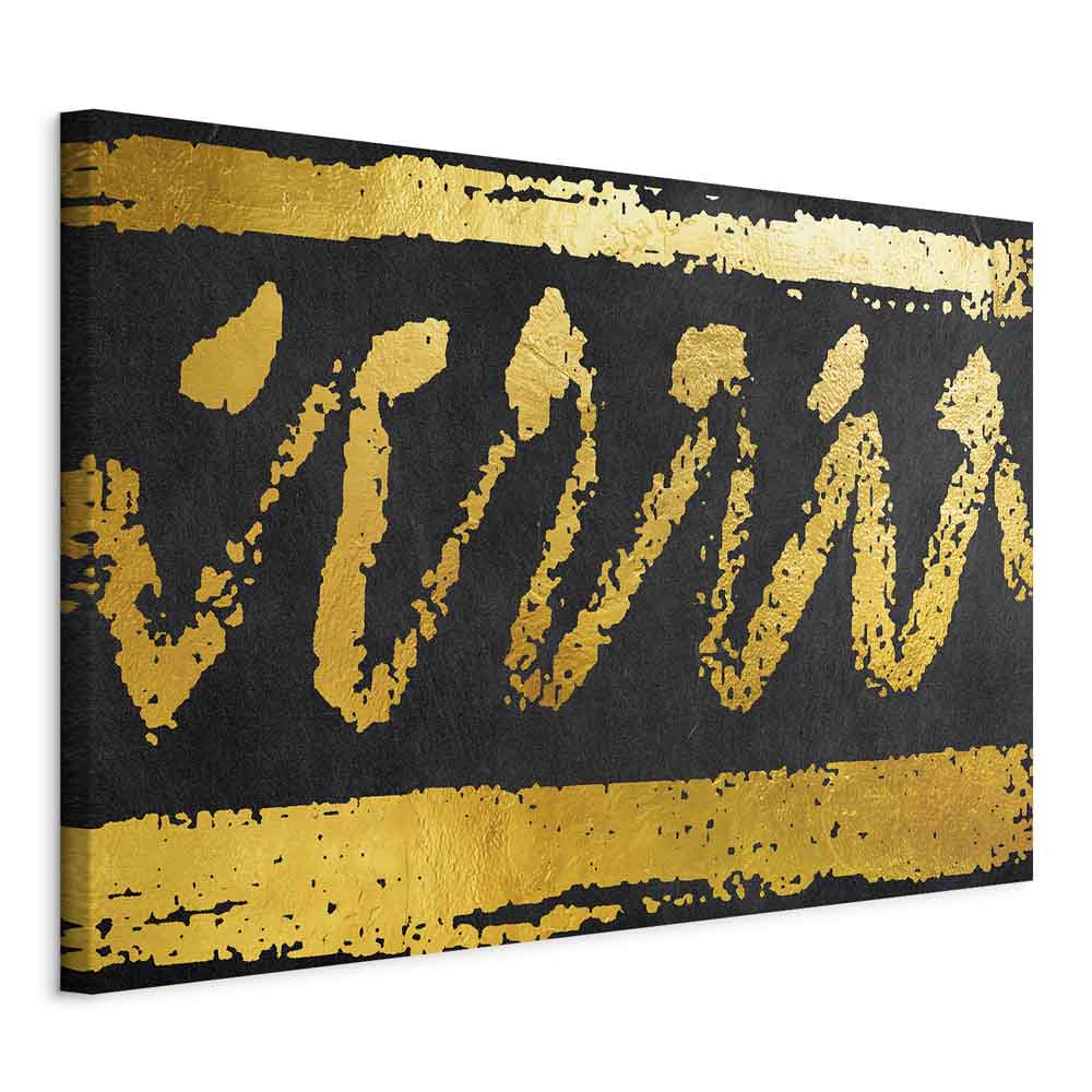 Abstract Gold Seal Wide Canvas Print