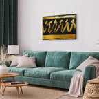 Abstract Gold Seal Wide Canvas Print