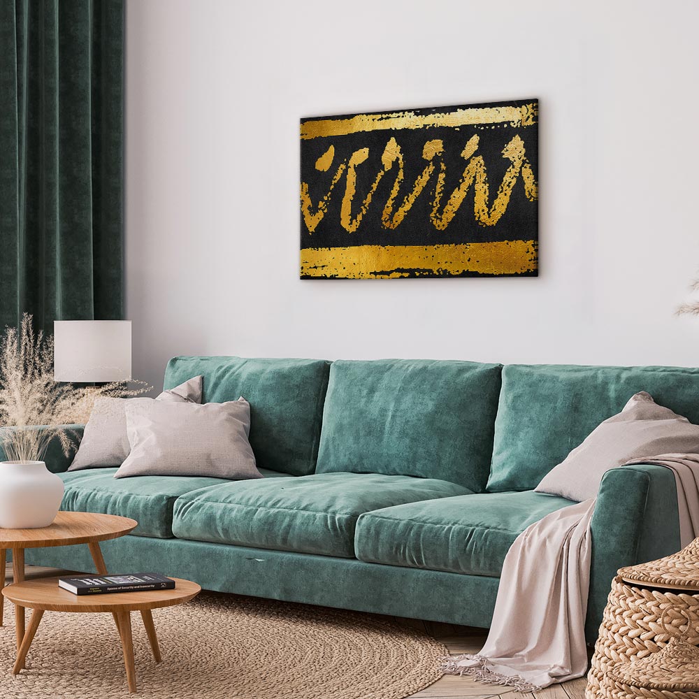 Abstract Gold Seal Wide Canvas Print