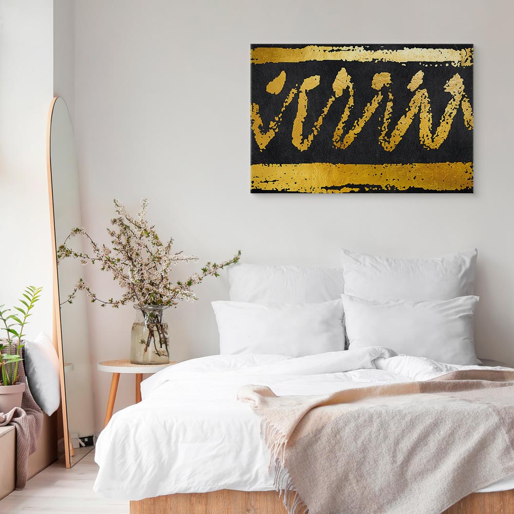Abstract Gold Seal Wide Canvas Print