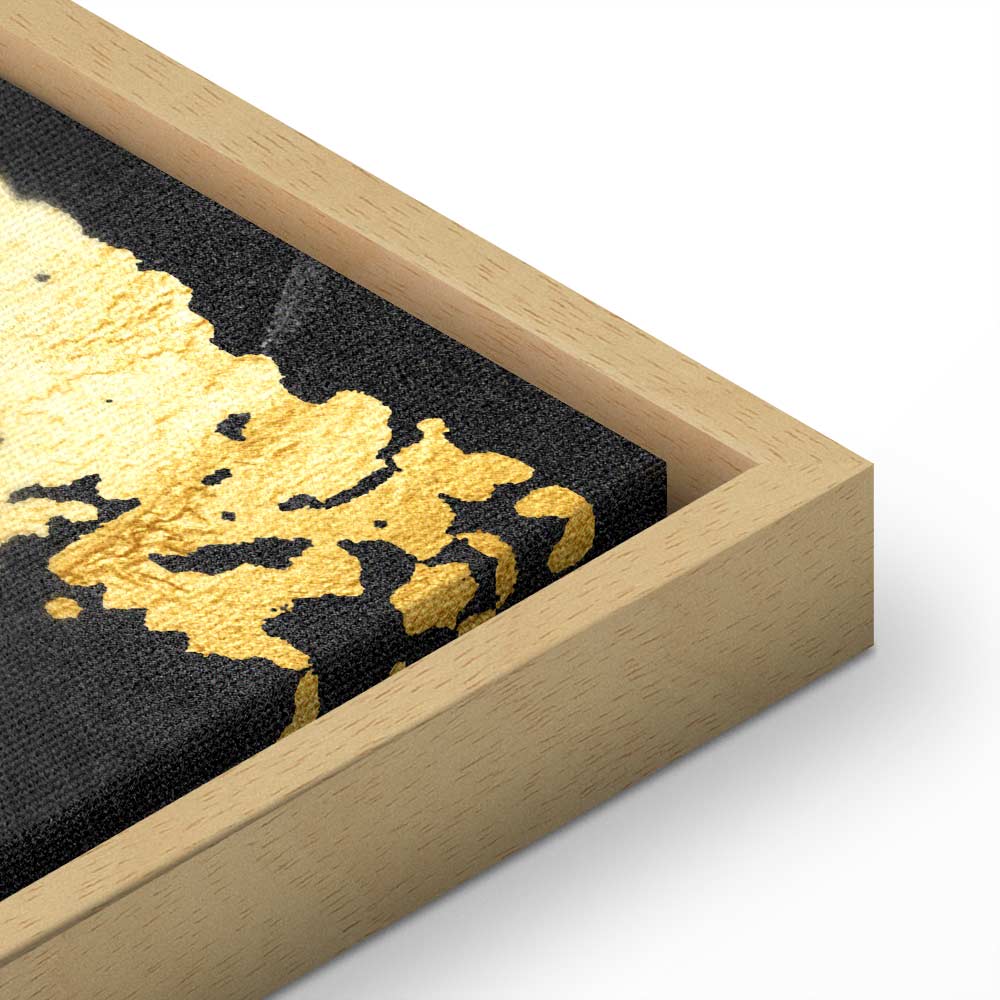 Abstract Gold Seal Wide Canvas Print