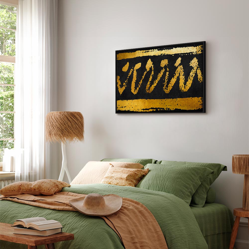 Abstract Gold Seal Wide Canvas Print