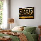 Abstract Gold Seal Wide Canvas Print