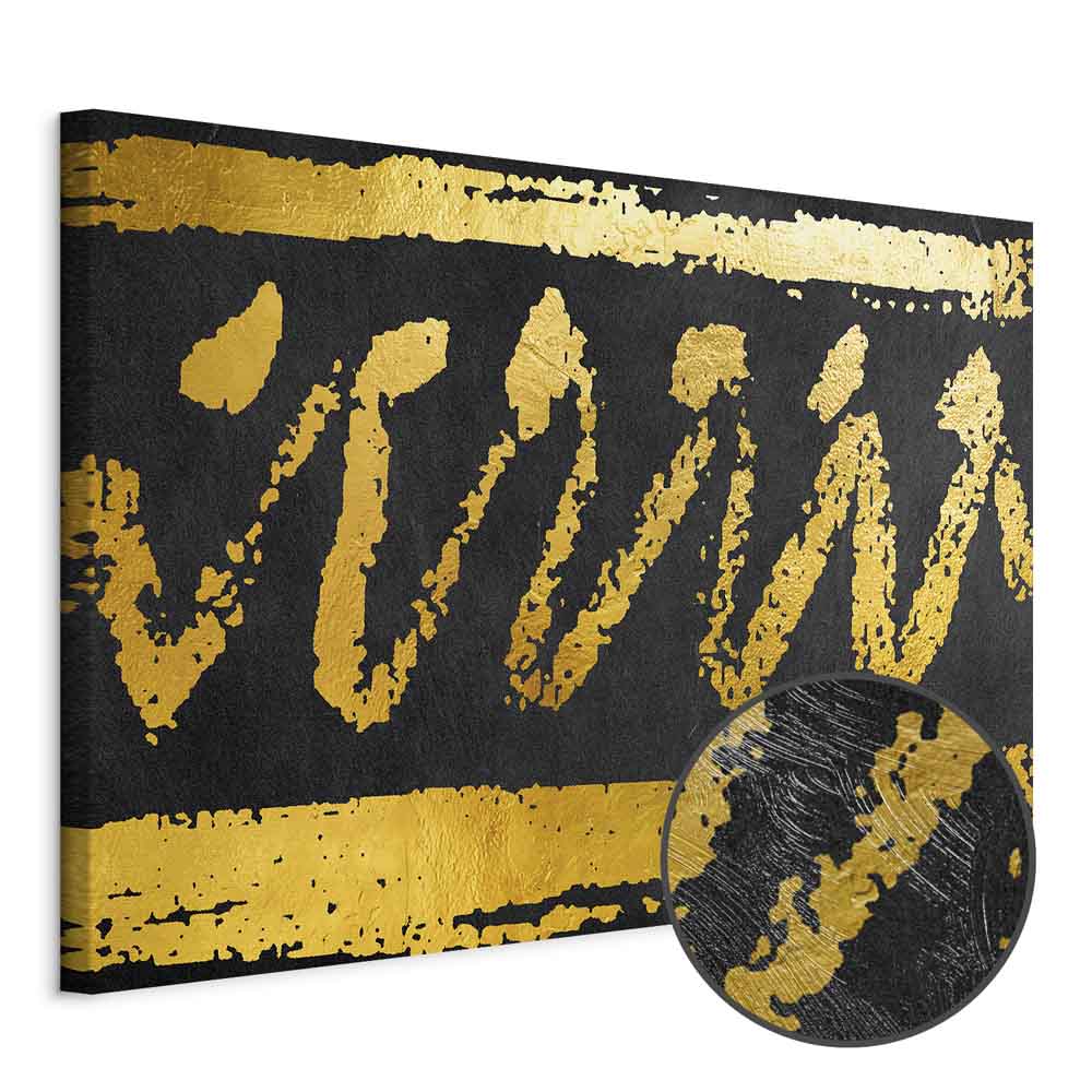 Abstract Gold Seal Wide Canvas Print